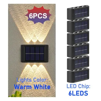 (warm white, PCS) Outdoor Led Solar Lights Waterproof Garden Decoration Wall Lights For Villa Pa