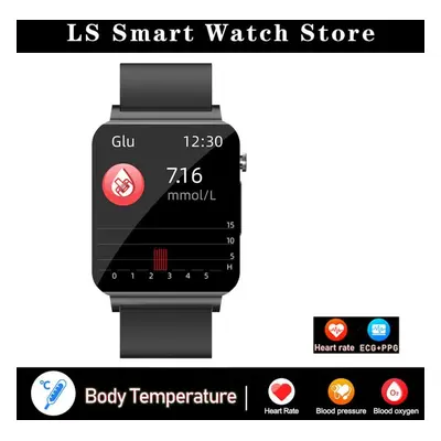 (black, silicon) New Smart Watch Men Three High Laser Healthy Heart Rate Blood Pressure Measurem