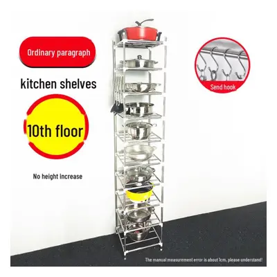 (as the picture, Ten layers) "stainless Steel Multi-layer Kitchen Rack For Space-saving Storage"