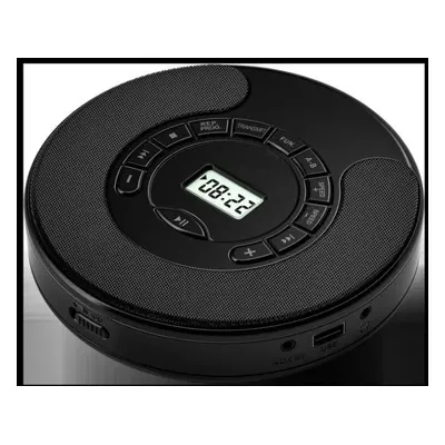 (black) Portable Cd Player, Dual Bluetooth, Dual Stereo Speakers, Usb Playback Audio Output Repe