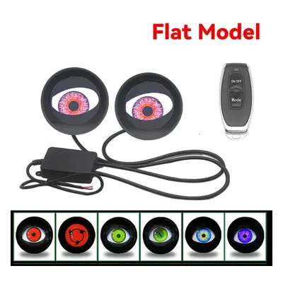 (flat type 2) Dynamic Devil Eyes Lens Lights For 12v Car Demon Eye Red Eye Retrofit Kits Headlig