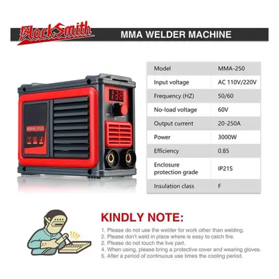 (Standard package) 3000w Mini Welder Mma-250a Inverter Welding Machine Igbt Digital Lcd Display 