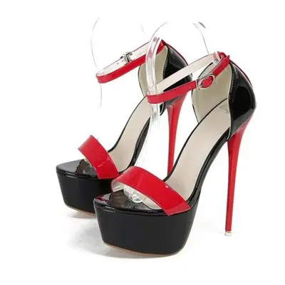 (red, 45) Eilyken Designer Platform Ultra Stiletto High Heel Women Sandals Sexy Buckle Strap Nig