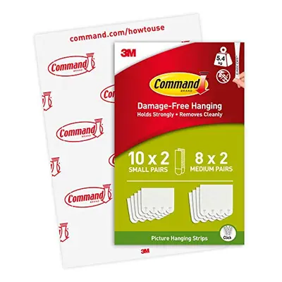 Command Picture Hanging Strips, Value Pack - x Small and x Medium Adhesive Strips - For Pictures