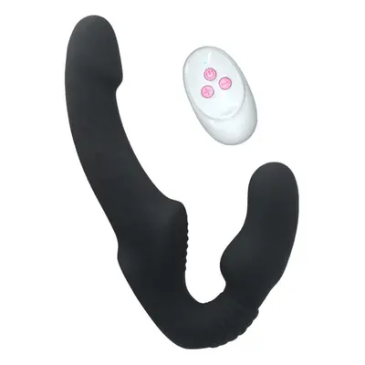 (black, NO Pants) Speeds Strapless Strapon Dildo Vibrator Female Double Vibrating G Spot Adult S