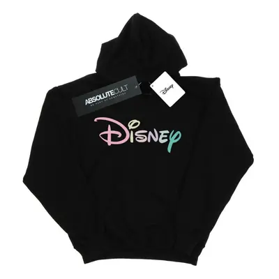 (9-11 Years, Black) Disney Girls Pastel Logo Hoodie