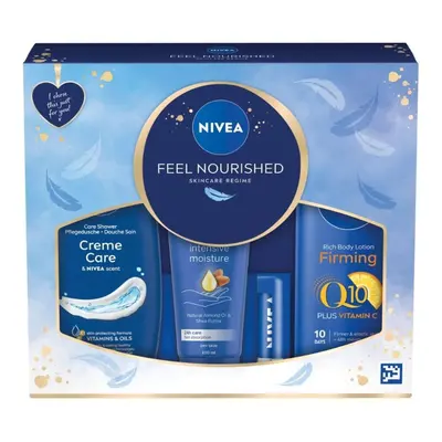 Feel Nourished Gift Set (4 Products), Skincare Women's Gift Set with NIVEA Shower Cream, Firming