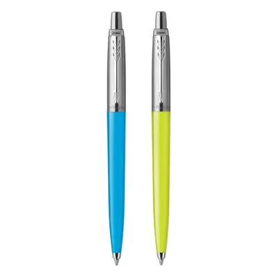 Parker Jotter Originals Ballpoint Pens | Pop Art Collection | Lime and Sky Blue with Chrome Trim