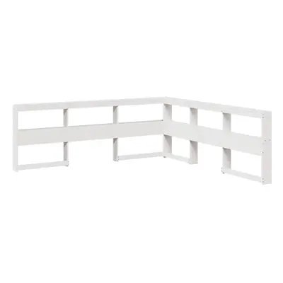 (white, 218.5 x 218.5 x cm) vidaXL Bookcase Headboard Bedroom Back Headboard L-Shaped Solid Wood