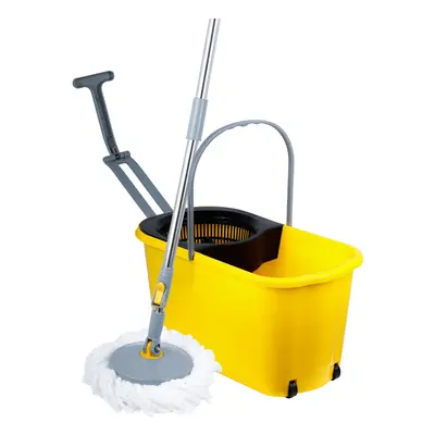 ESQUBE Esqube Classic Spin Mop Bucket Set With Pull Handle And Wheels Yellow Color