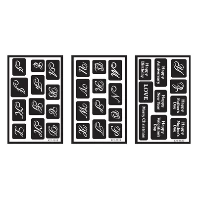 Over 'N' Over Reusable Stencils 5x8 3/Pkg-Alphabet