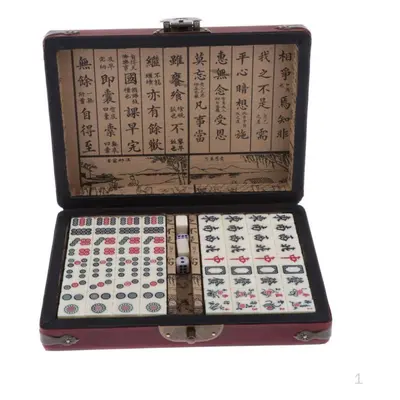 Chinese Travel Mahjong Set With Case, Compact Size