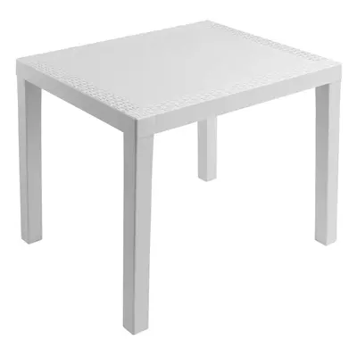 (White ) Rectangle Garden Plastic Patio Dining Bench Whether Proof Table Indoor Outdoors