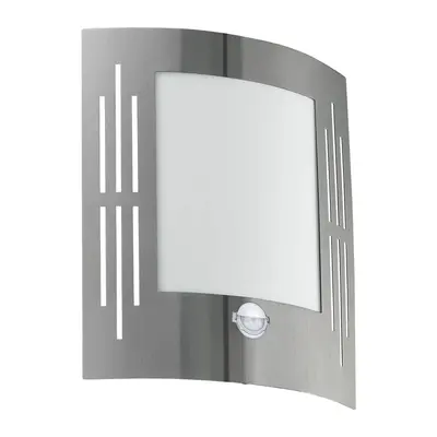 Eglo City - Light Outdoor Wall Light with PIR Motion Sensor Stainless Steel, E27