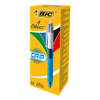 BIC Colours Grip Ball Pens Medium Point (1.0 mm) - Box of