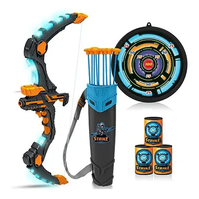 Bow and Arrow for Kids with LED Flash Lights Archery Bow with Suction Cups Arrows Target and Qui