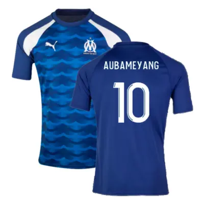 (XL) Marseille Pre-Match Jersey (Blue) (Aubameyang 10)