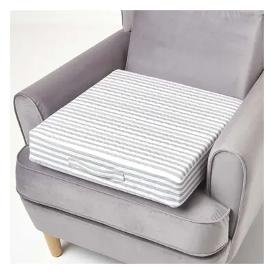 (Grey and White) Orthopaedic Foam Armchair Booster Cushion Cotton Removable Cover