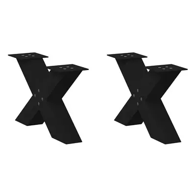 (black, x (30-31) cm (80 mm)/ pcs) vidaXL Dining Table Legs X-Shaped Desk Legs Kitchen Metal Fur