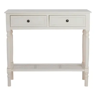 Premier Housewares Heritage Antique White Drawer Console Table