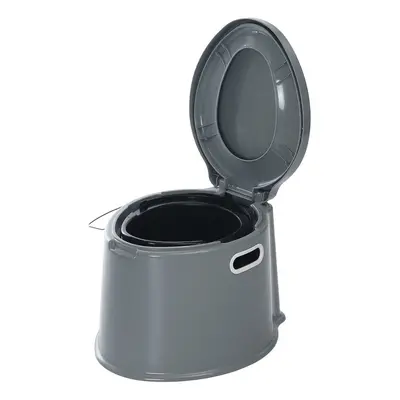 (Grey) Portable Travel Toilet Compact Potty Bucket Seats Waste Tank Lightweight Outdoor Indoor T