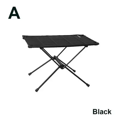 (Black) Portable Folding Camp Table Outdoor Camping Aluminum Alloy Picnic Table Tactical Table C