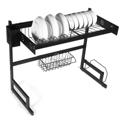 (65CM) Kitchen Dish Rack Sink Dish Drying Drain Shelf Tableware Cup Bowl Storage Tray Holder Org