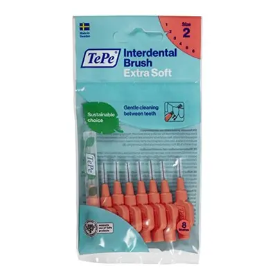 TePe Interdental Brushes Red Extra Soft (0.5mm - Size 2) / Simple and effective cleaning of inte