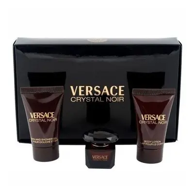 Versace Crystal Noir Pcs Set For Women: 0.17 Eau De Parfum + 0.8 Shower Gel + 0.8 Body Lotion