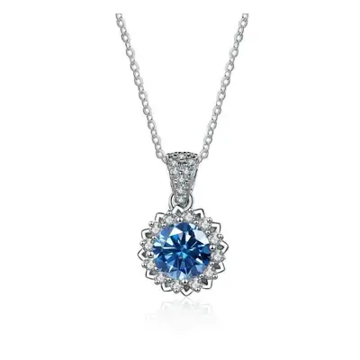 (royal blue, 45cm) Bague Ringen Carat Round Vvs D Color Moissanite Necklace Lab Created Diamond 