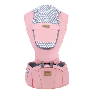 (pink) Ergonomic Multifunctional Baby Carrier Baby Waist Stool Carrier 3in1 Breathable Summer Ba