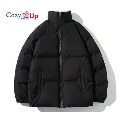 (black, 4XL) Cozy Up Men Warm Coat Winter Thicken Jacket