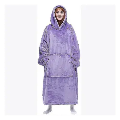 (Purple) Wearable Blanket Sweatshirt For Women And Men, Super Warm And Cozy Blanket Hoodie