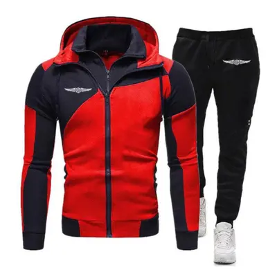 (red, S) Goldwing Gl1500 Men New Spring And Autumn Sporting Casual Color Matching Design Diagona