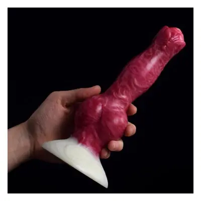 (as the picture) Big Knot Dog Dildo With Suction Cup For Women Sexy Toys Animal Glossy Swirly Pa