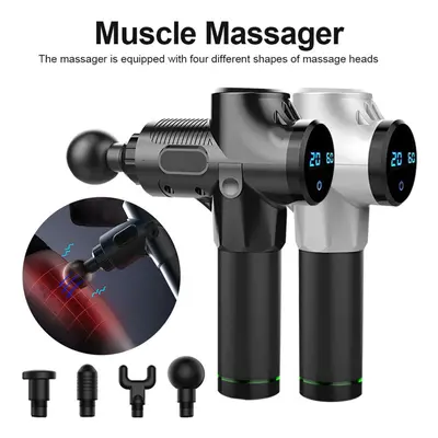 Professional Massage Gun for Athletes deep tissue percussion muscle massger Sliver