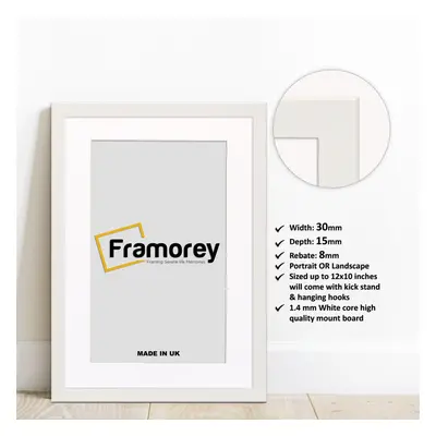 (A2 Pic (A1 Frame)) White Picture Frame Photo Frames With White Mount Wall Art Hanging Frame Hom