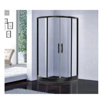 (800mm Quadrant Black) Quadrant Shower Enclosure 800 Black or Chrome Walk In Corner Cubicle