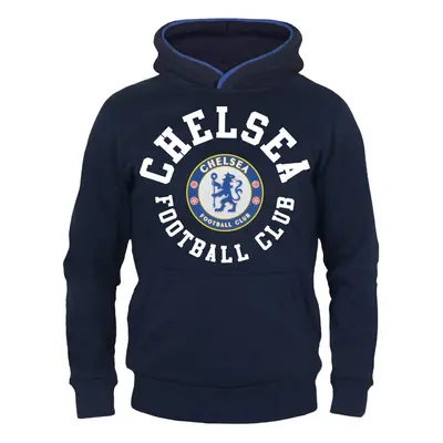 (Navy Blue, Years) Chelsea FC Boys Hoody Fleece Graphic Kids OFFICIAL Football Gift