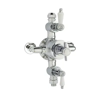 Traditional Exposed Triple Thermostatic Shower Valve (2 Outlets) - Chrome - Balterley