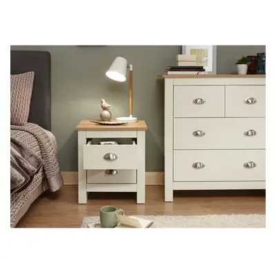 Bedside Cabinet Cream Oak Drawer Two Tone Night Stand Wooden Bedroom Chest