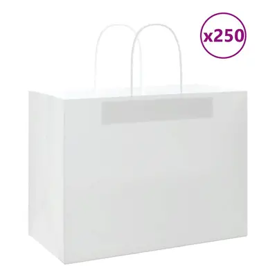 (white, x x cm) vidaXL Paper Bags pcs with Handles Brown 21x11x36 cm Paper Grocery Bag