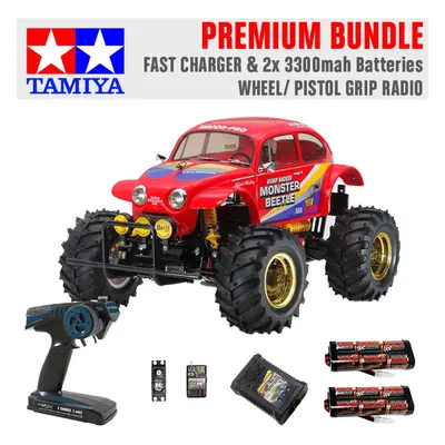 TAMIYA RC Monster Beetle off road 1:10 Premium Wheel Radio Bundle