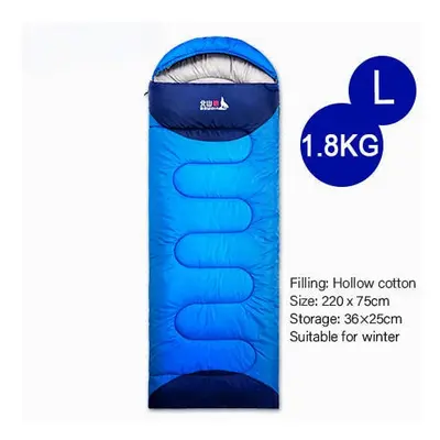 (Standard 1.8KG LeftB) Camping Sleeping Bag Ultralight Waterproof Season Warm Envelope Backpacki