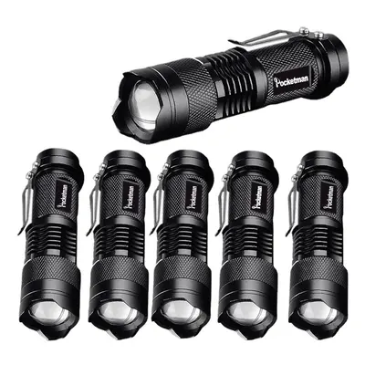 (Black) Powerful Tactical Flashlights Portable LED Camping Lamps Modes Zoomable Torch Light Lant