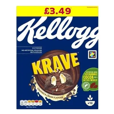 (Pack Of 20) Kelloggs Krave Cookies & Cream Cereal 375g