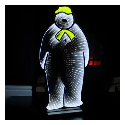 60cm Infinity Light up The Snowman Christmas Decoration with White LEDs on Wooden Base