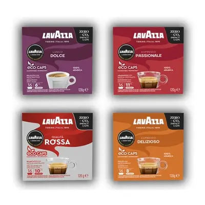 Lavazza, Variety Pack, A Modo Mio, Coffee Capsules, Compostable, packs of Coffee Pods (64 Coffee