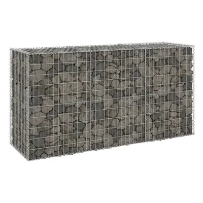 vidaXL Gabion Wall with Covers Galvanised Steel cm Stone Barrier Outdoor