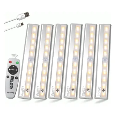 (6 PCS) Cupboard Kitchen Lights Pack with Remote, Under Cabinet Kitchen Wardrobe Lights